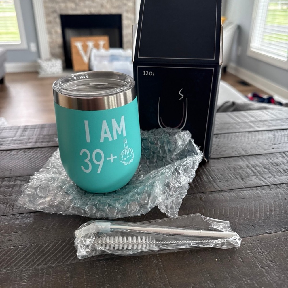 Teal Insulated Wine Tumbler with Lid